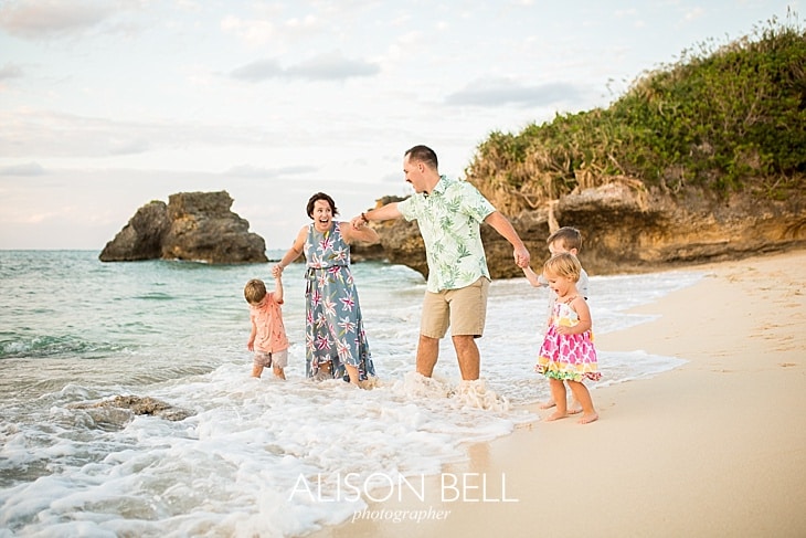 Family of 5, twin boys, beach photo session in Okinawa Japan by Alison Bell, Photographer
