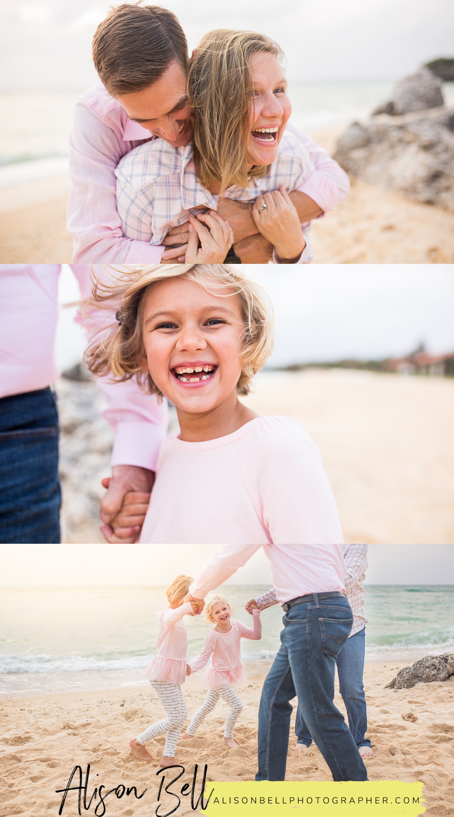 Baby and child family photography with the grandparents! On the beach in Okinawa, Japan by Alison Bell, Photographer.