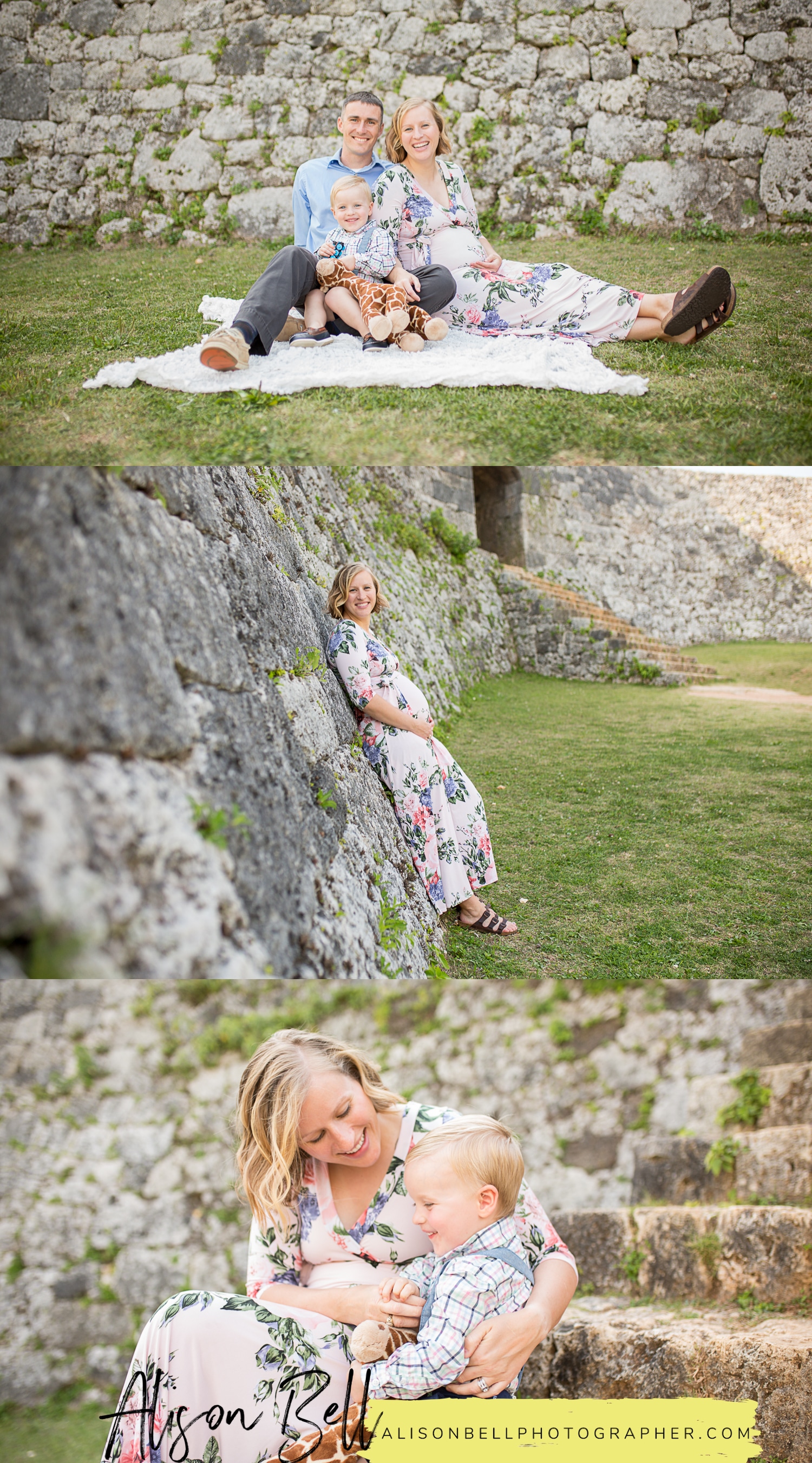 Half Priced Mini Sessions in 15 minutes at Zakimi Castle in Okinawa, Japan by Alison Bell, Photographer. Great for families, kids, cake smash, maternity and simple senior portraits