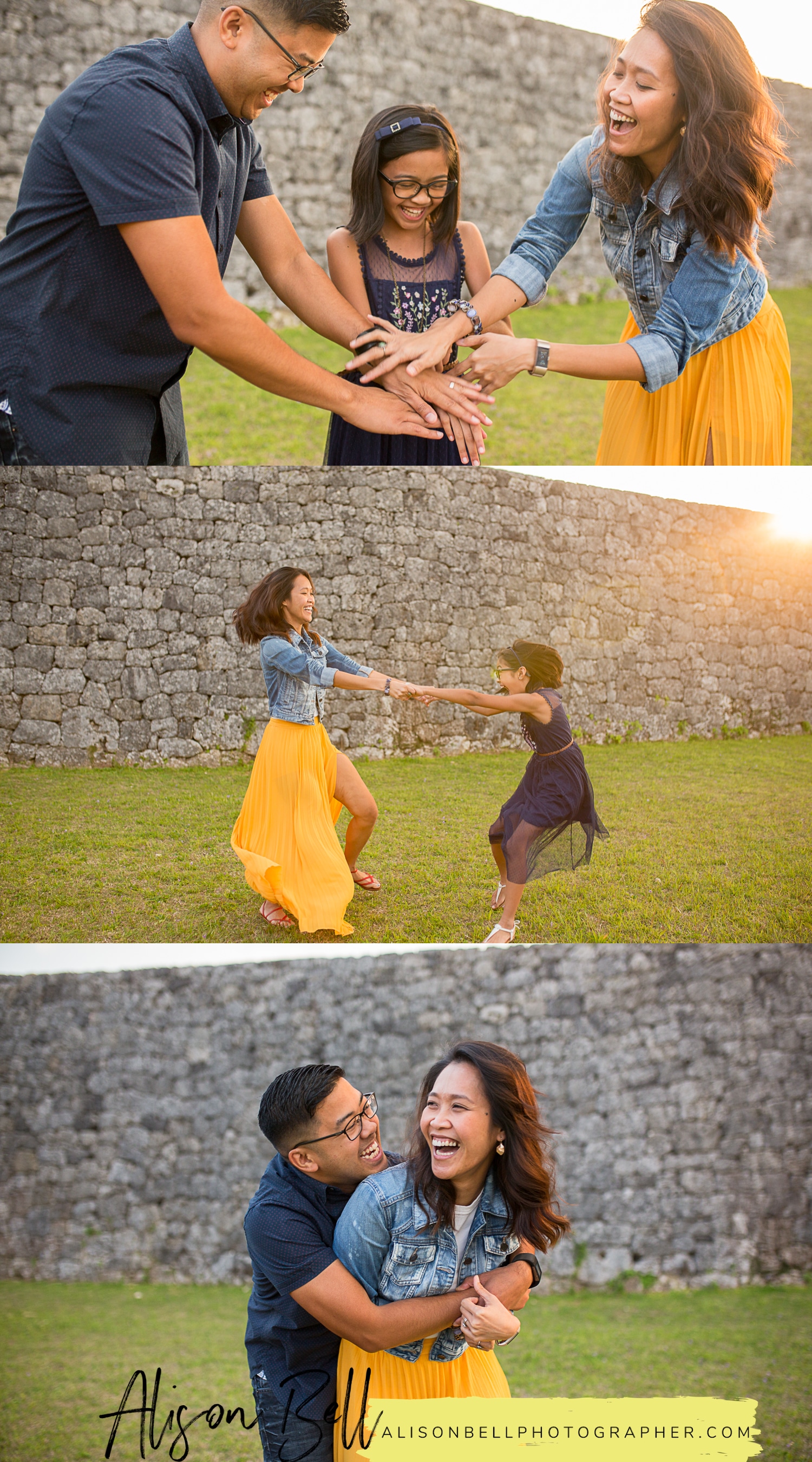 Half Priced Mini Sessions in 15 minutes at Zakimi Castle in Okinawa, Japan by Alison Bell, Photographer. Great for families, kids, cake smash, maternity and simple senior portraits