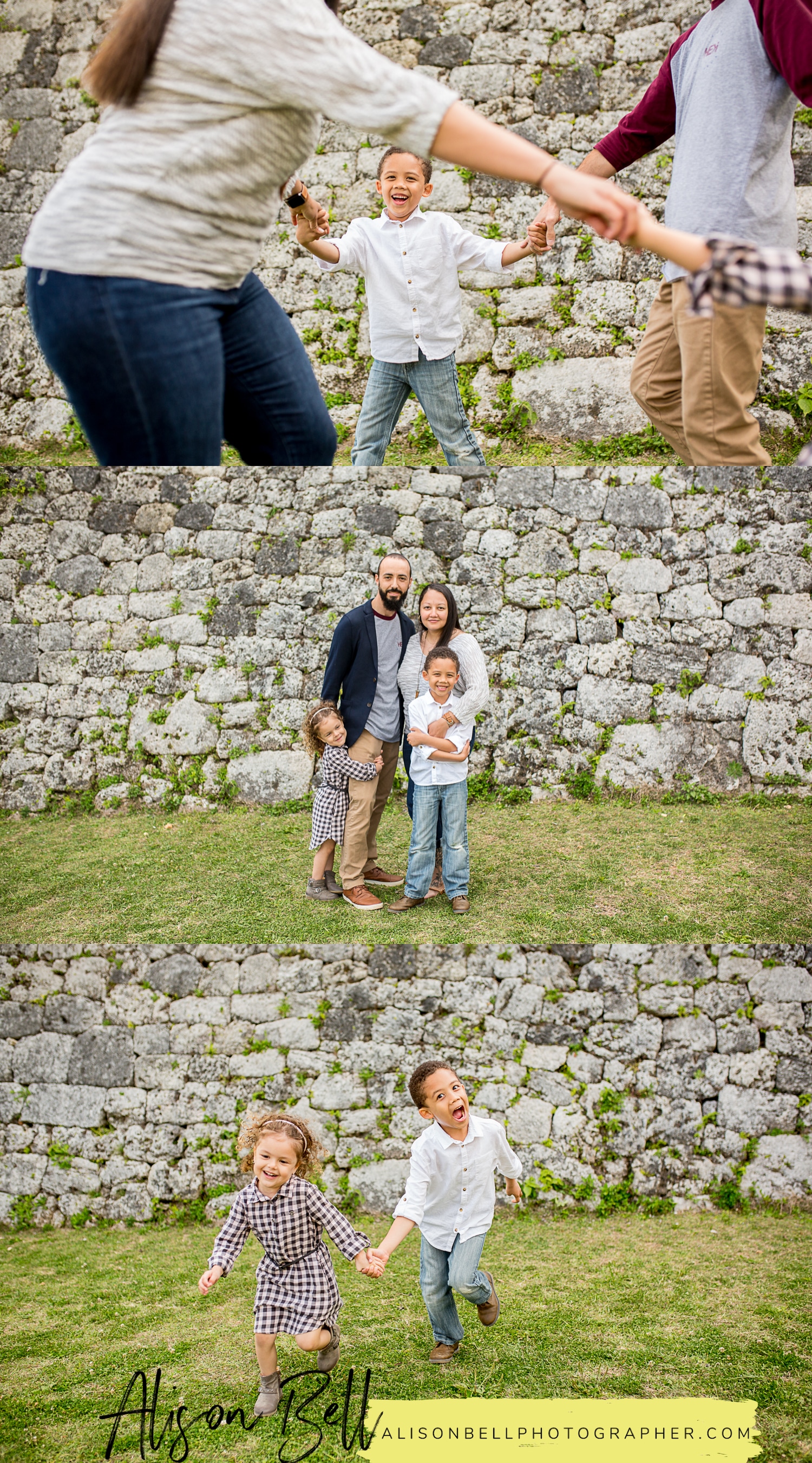 Half Priced Mini Sessions in 15 minutes at Zakimi Castle in Okinawa, Japan by Alison Bell, Photographer. Great for families, kids, cake smash, maternity and simple senior portraits