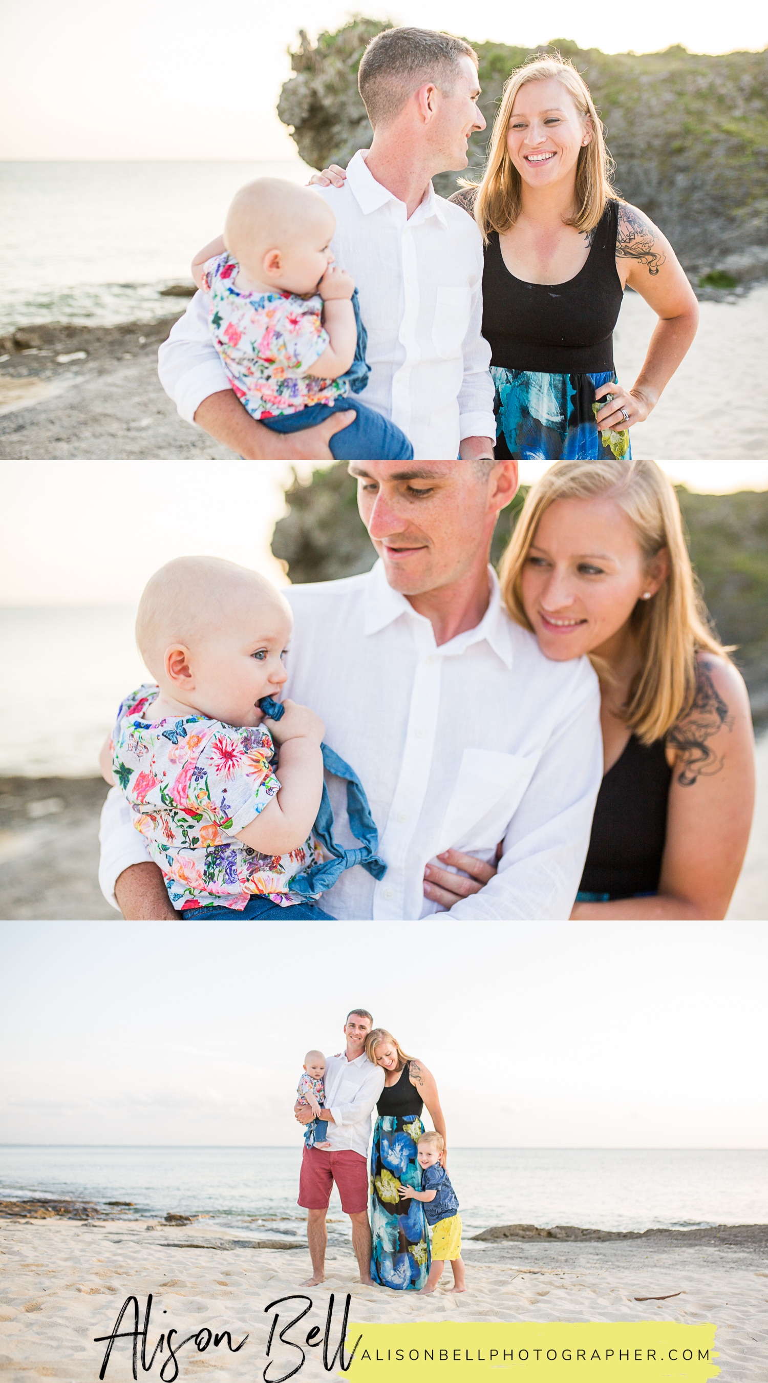 Playful, stress free family photos with Alison Bell, Photographer on the beach in Okinawa, Japan.