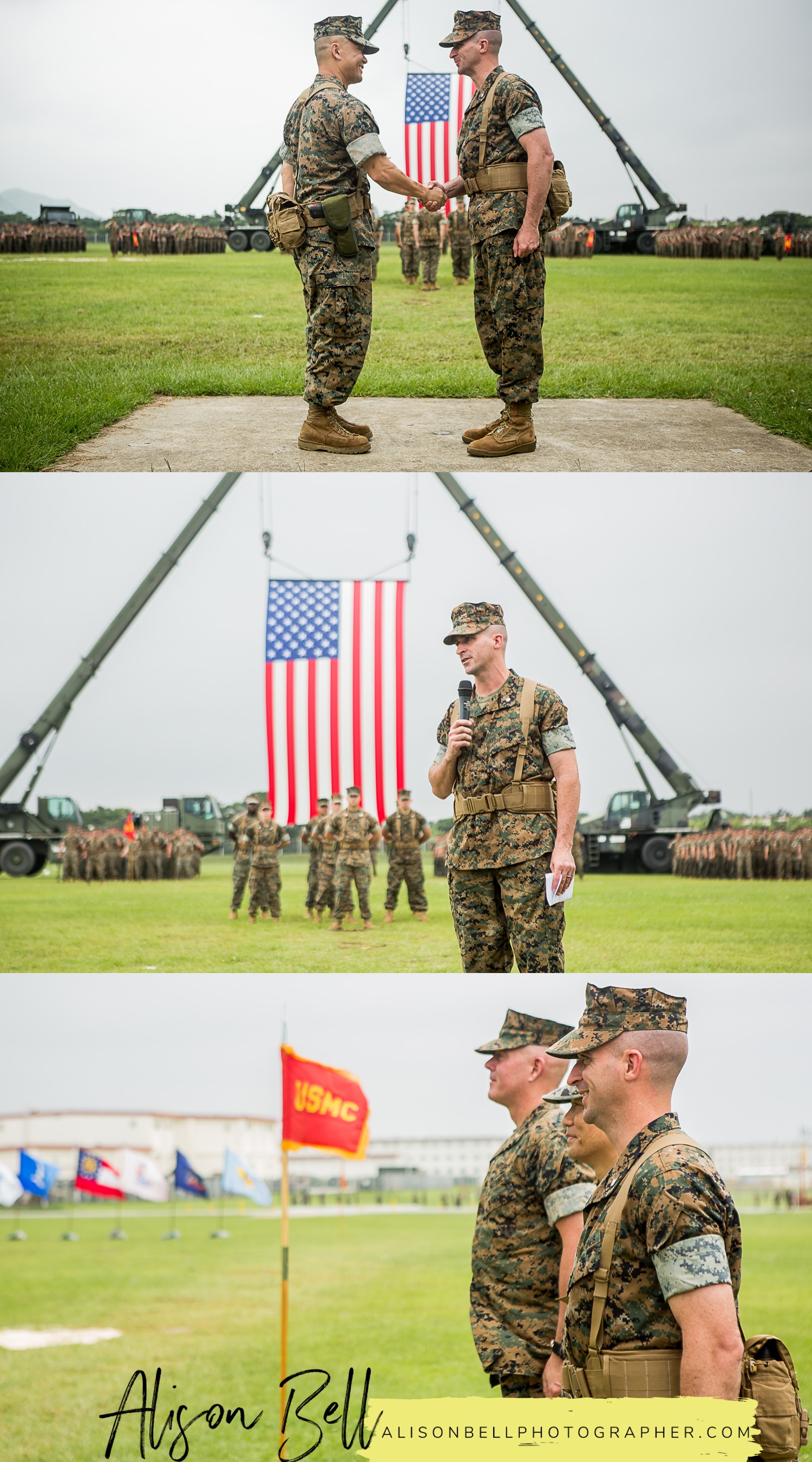 United States Marine Corps Change of Command Ceremony, 9th Engineer Support Battalion Camp Hansen, Okinawa Japan by Alison Bell, Photographer. #alisonbellphotog alisonbellphotographer.com