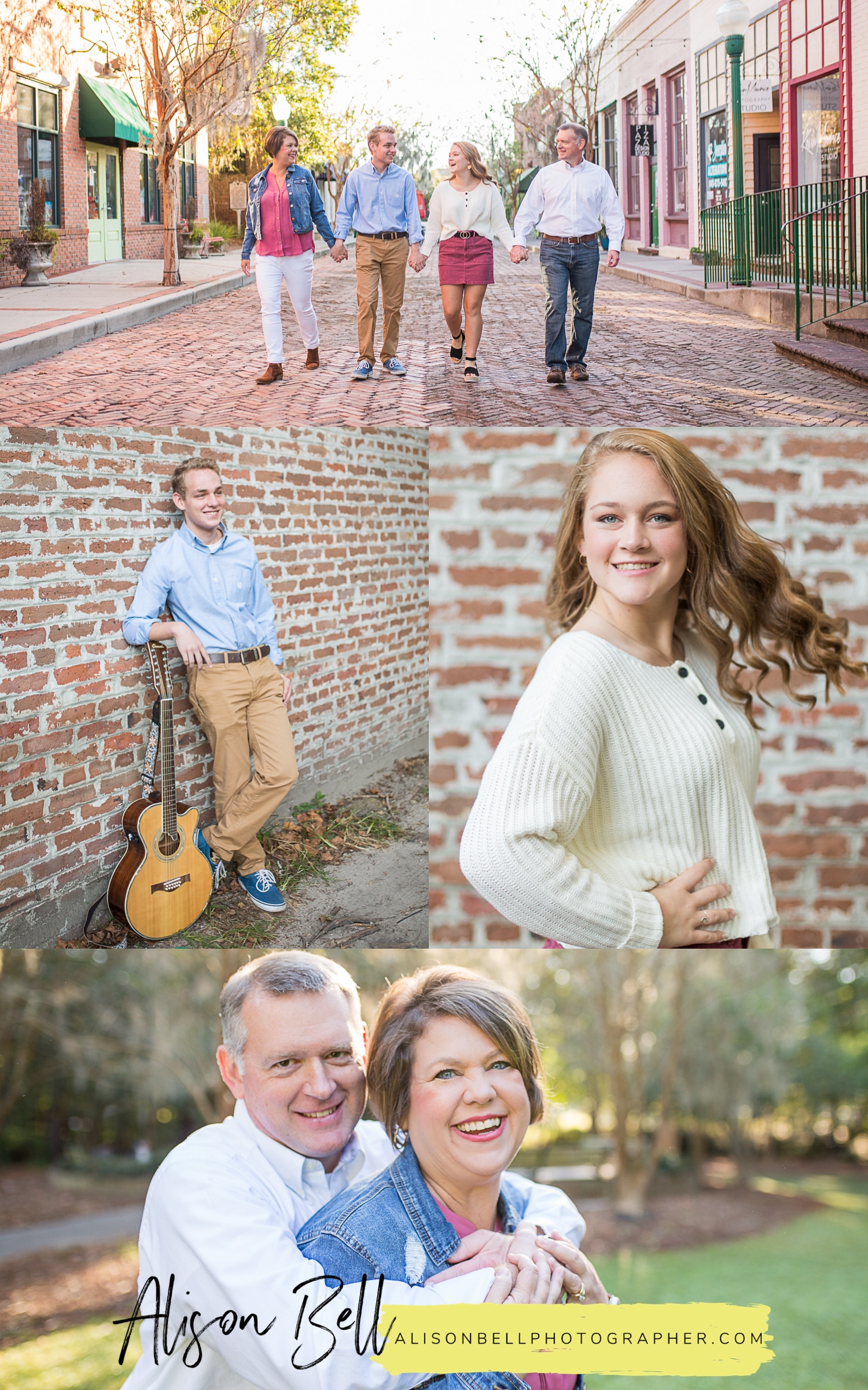 Senior boy and family portrait session in one. Downtown Summerville, SC and Azalea Park by Alison bell, Photographer