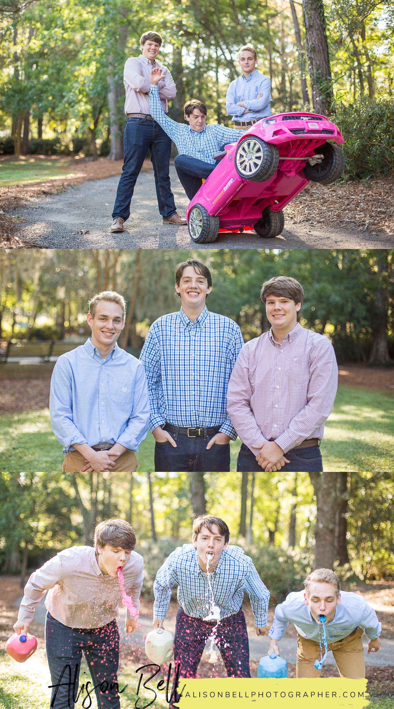 Senior boy and family portrait session in one. Downtown Summerville, SC and Azalea Park by Alison bell, Photographer