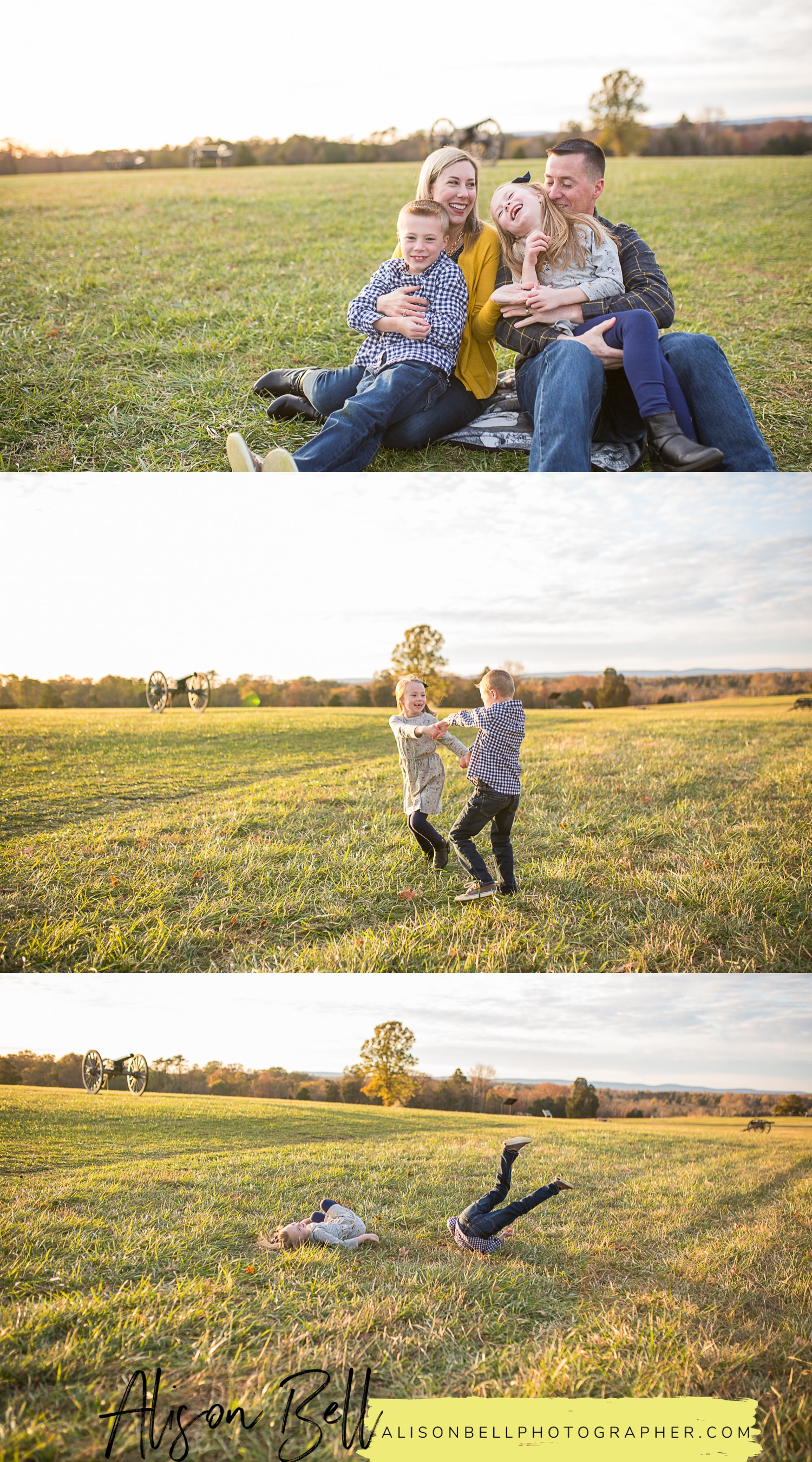 Manassas Civil War Battlefield in Northern Virginia. Family photo session by Alison Bell, Photographer of Quantico VA.
