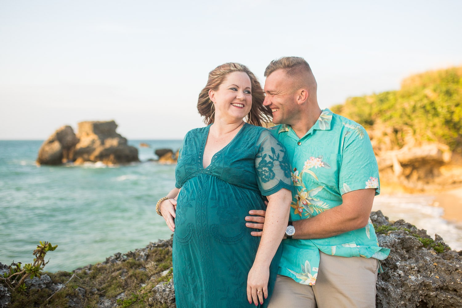 Maternity pregnancy photos on the beach in Okinawa Japan by Alison Bell Photographer.