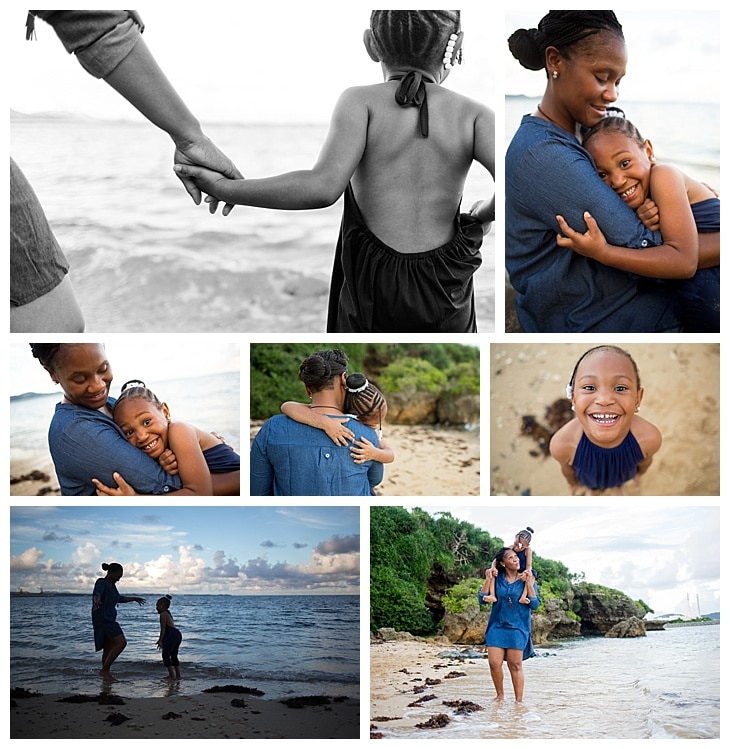 mommy & me, okinawa, beach, silhouette, hands