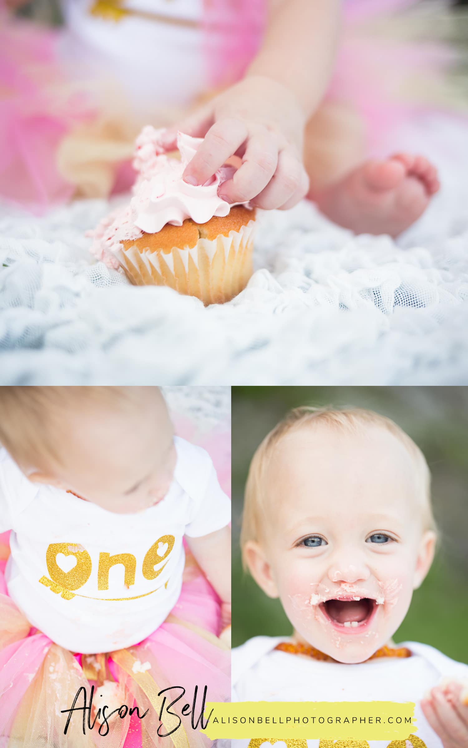 One year birthday photo session and cake smash with a cupcake in Okinawa Japan at Zakimi Castle by Alison Bell, Photographer #alisonbellphotog alisonbellphotographer.com