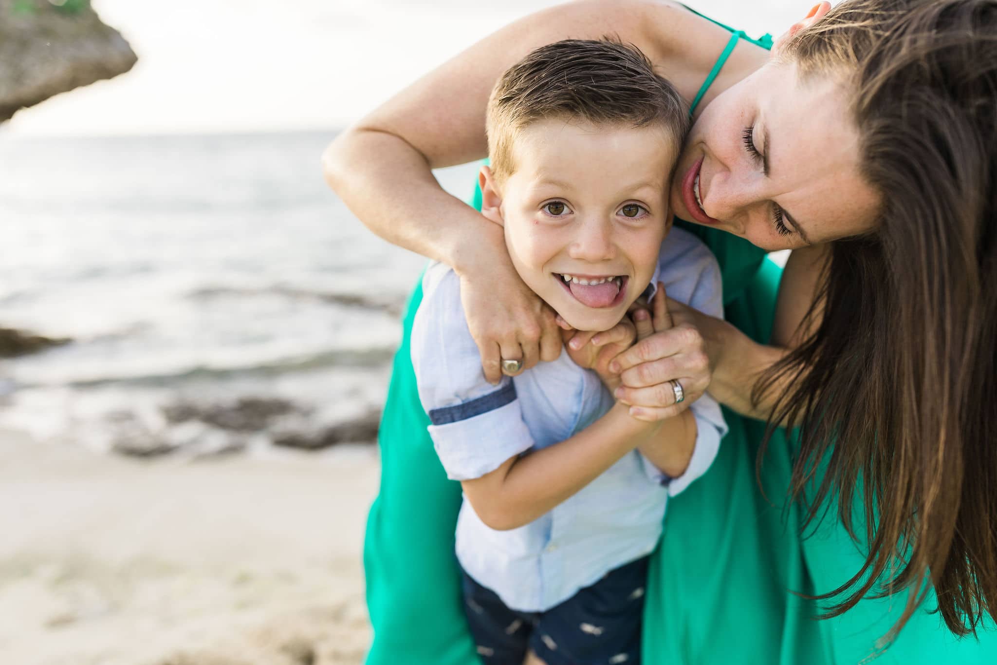 Family photo session on the beach by Heather Johnson Photography