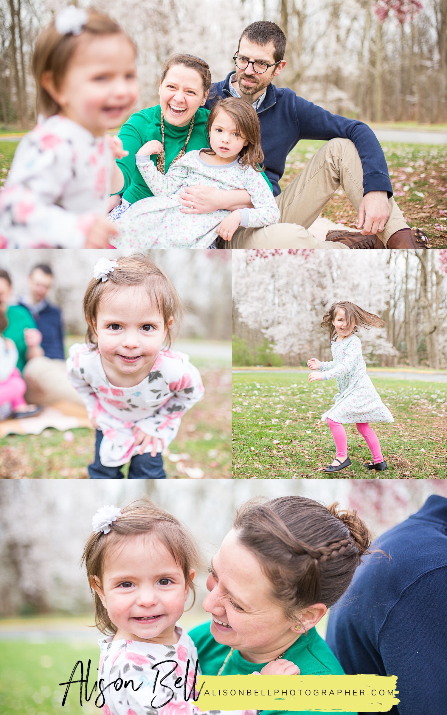 Half Price Couples Family Mini Sessions on Marine Corps Base Quantico with Spring saucer magnolia blossoms by Alison Bell, Photographer. Alisonbellphotographer.com