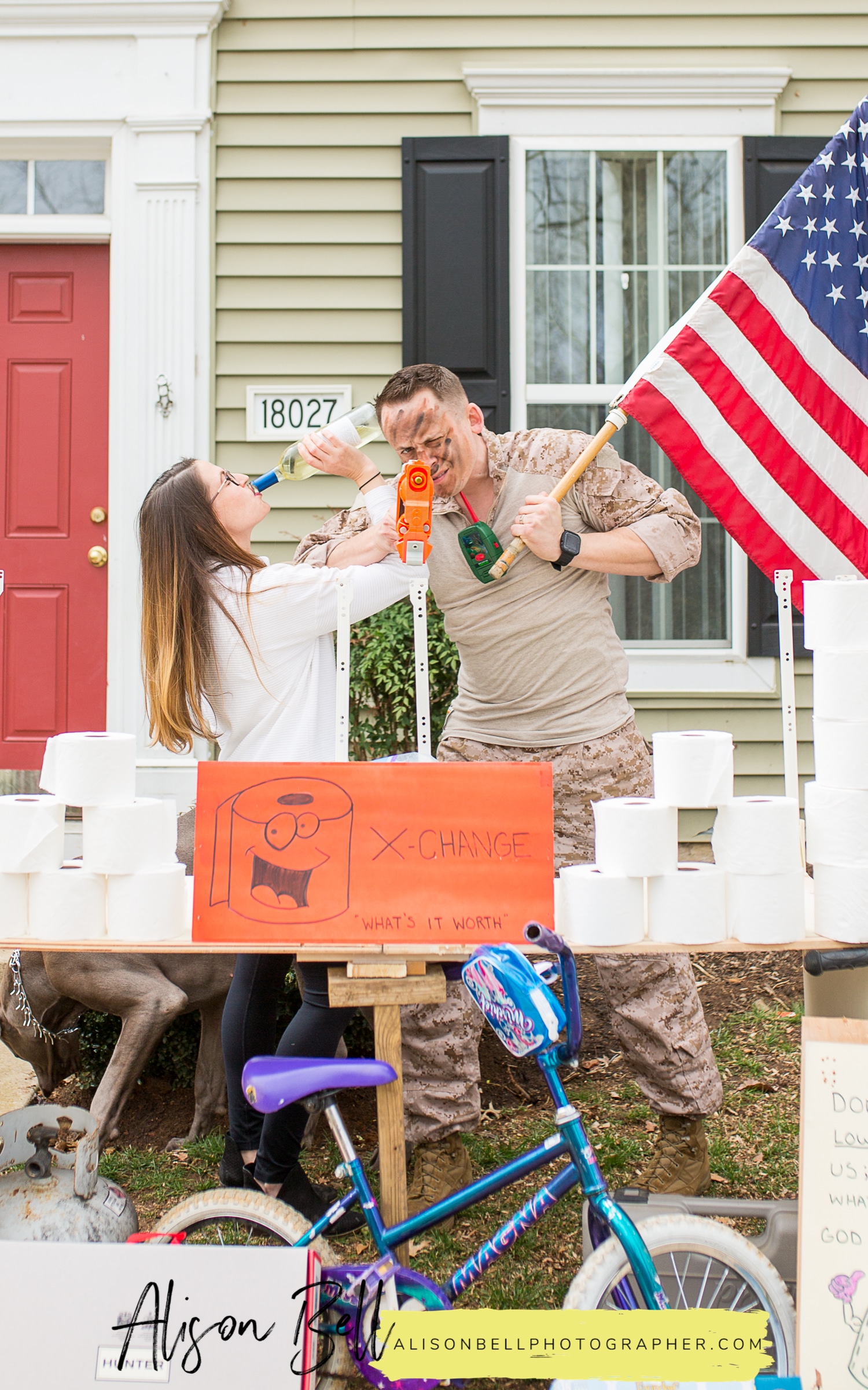 Front Porch project on Marine Corps Base Quantico in Virginia during 2020 Quarantine of Covid-19 pandemic by Alison Bell, Photographer alisonbellphotographer.com
