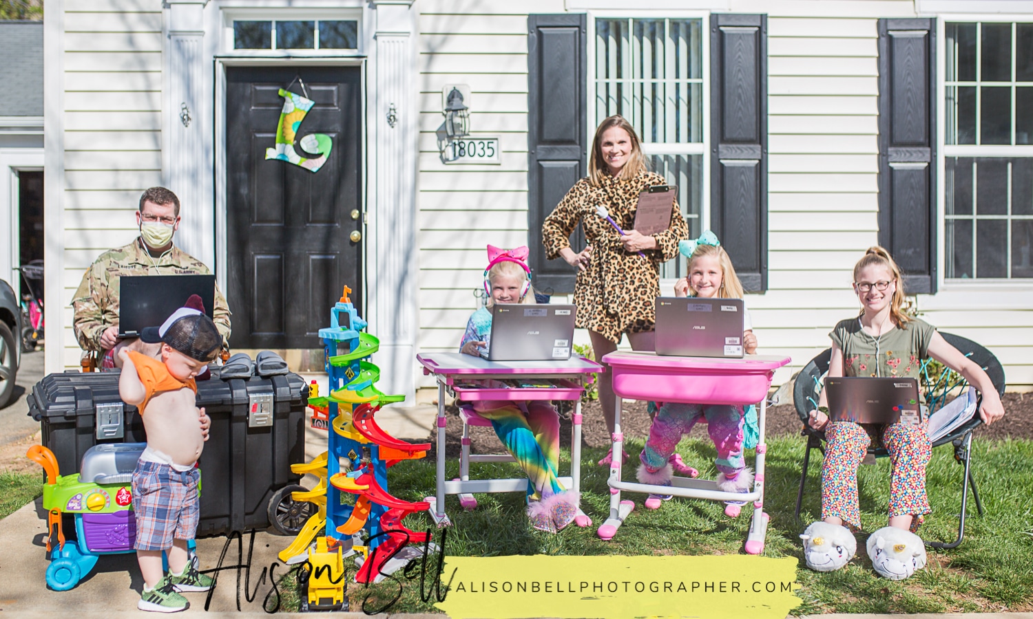 Front Porch project on Marine Corps Base Quantico in Virginia during 2020 Quarantine of Covid-19 pandemic by Alison Bell, Photographer alisonbellphotographer.com