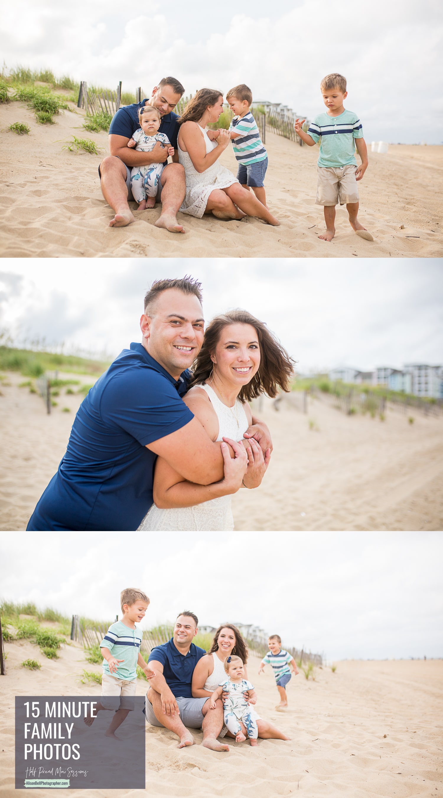 Sandbridge beach family photo mini session by alison bell photographer in Virginia Beach