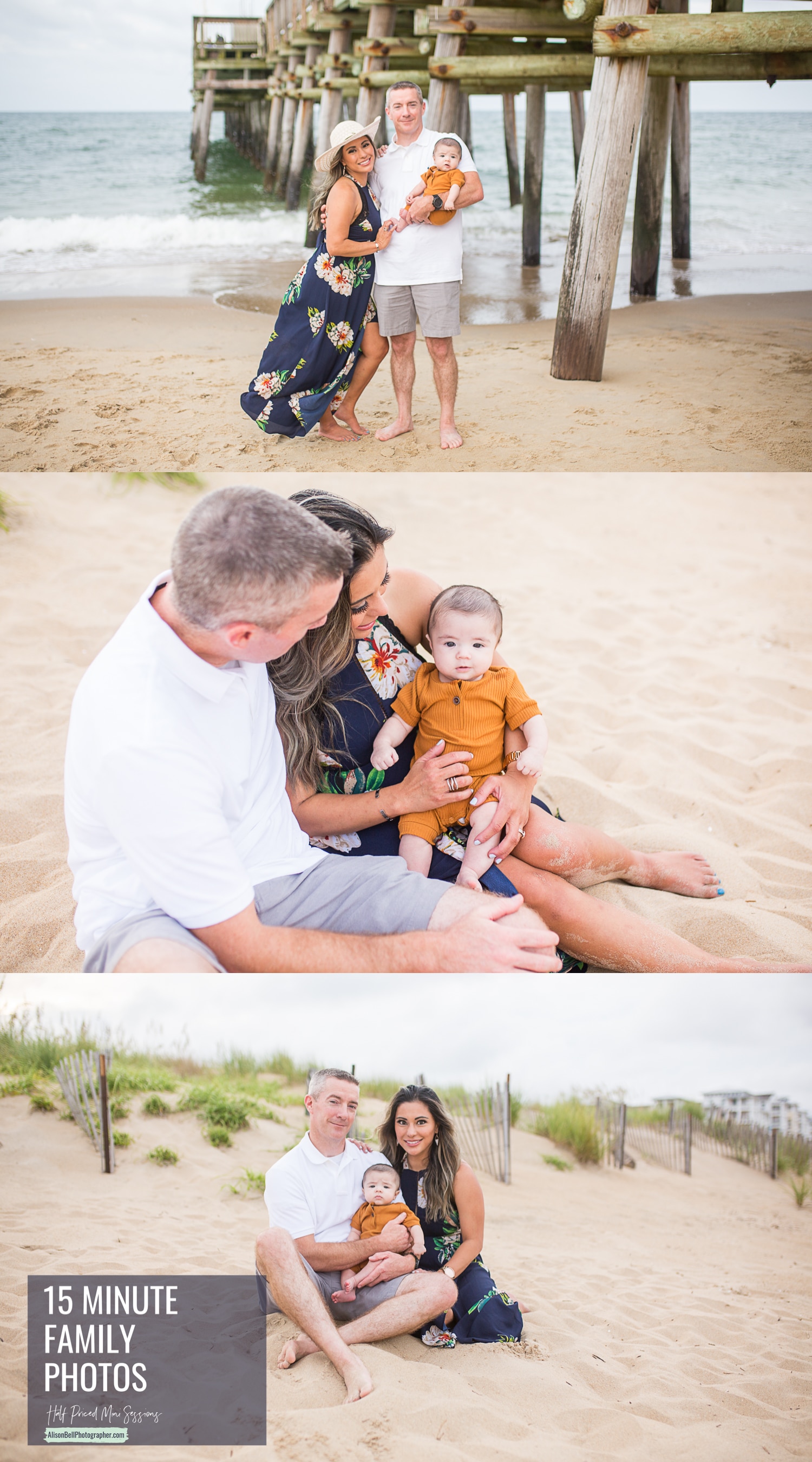 Sandbridge beach family photo mini session by alison bell photographer in Virginia Beach