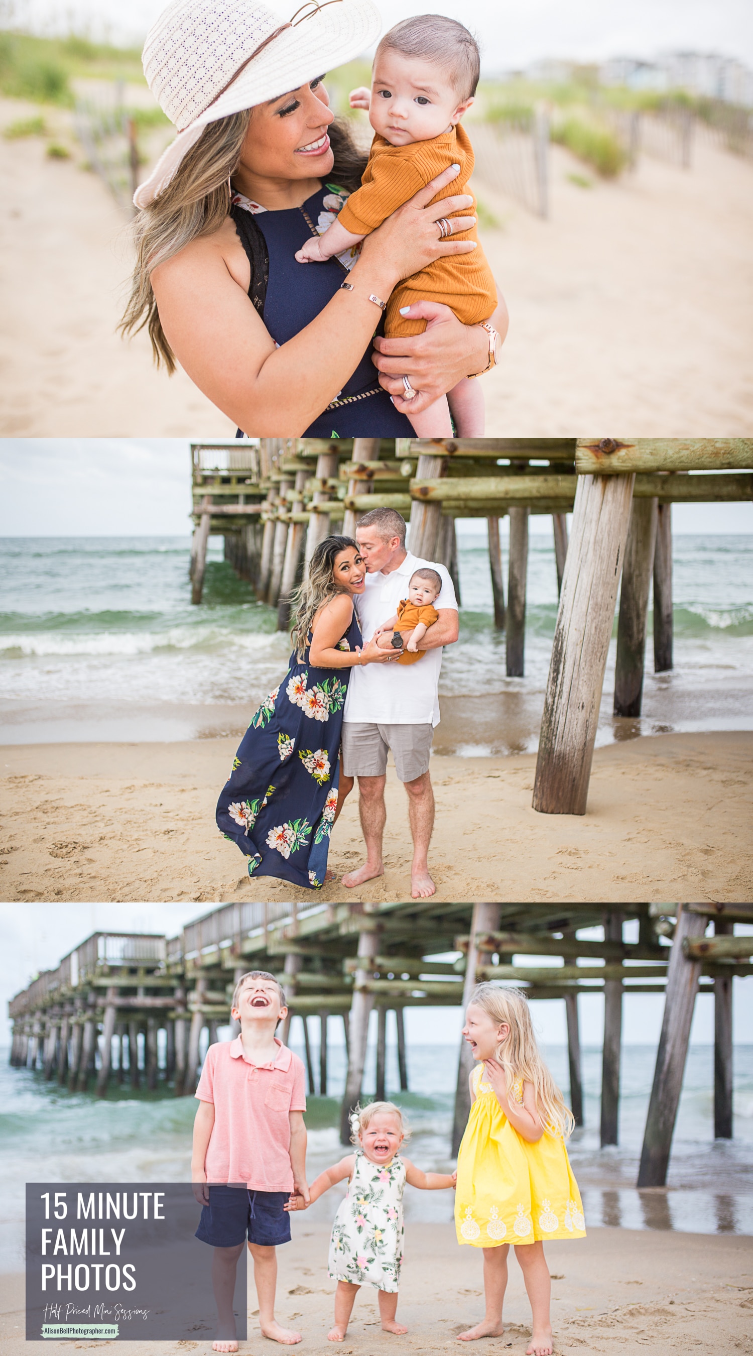 Sandbridge beach family photo mini session by alison bell photographer in Virginia Beach