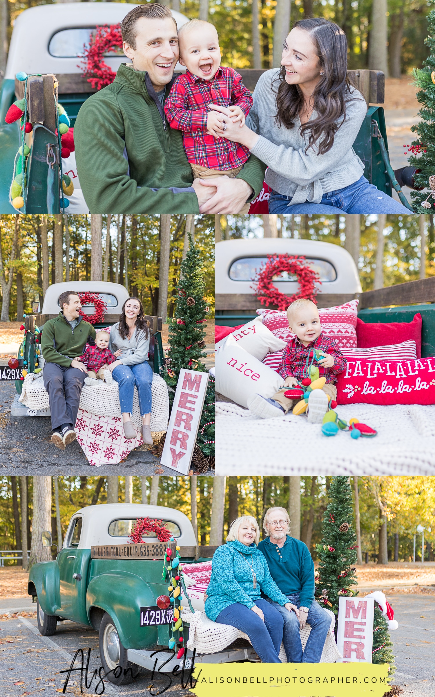 Virginia Beach fall mini photo session with old Christmas Truck