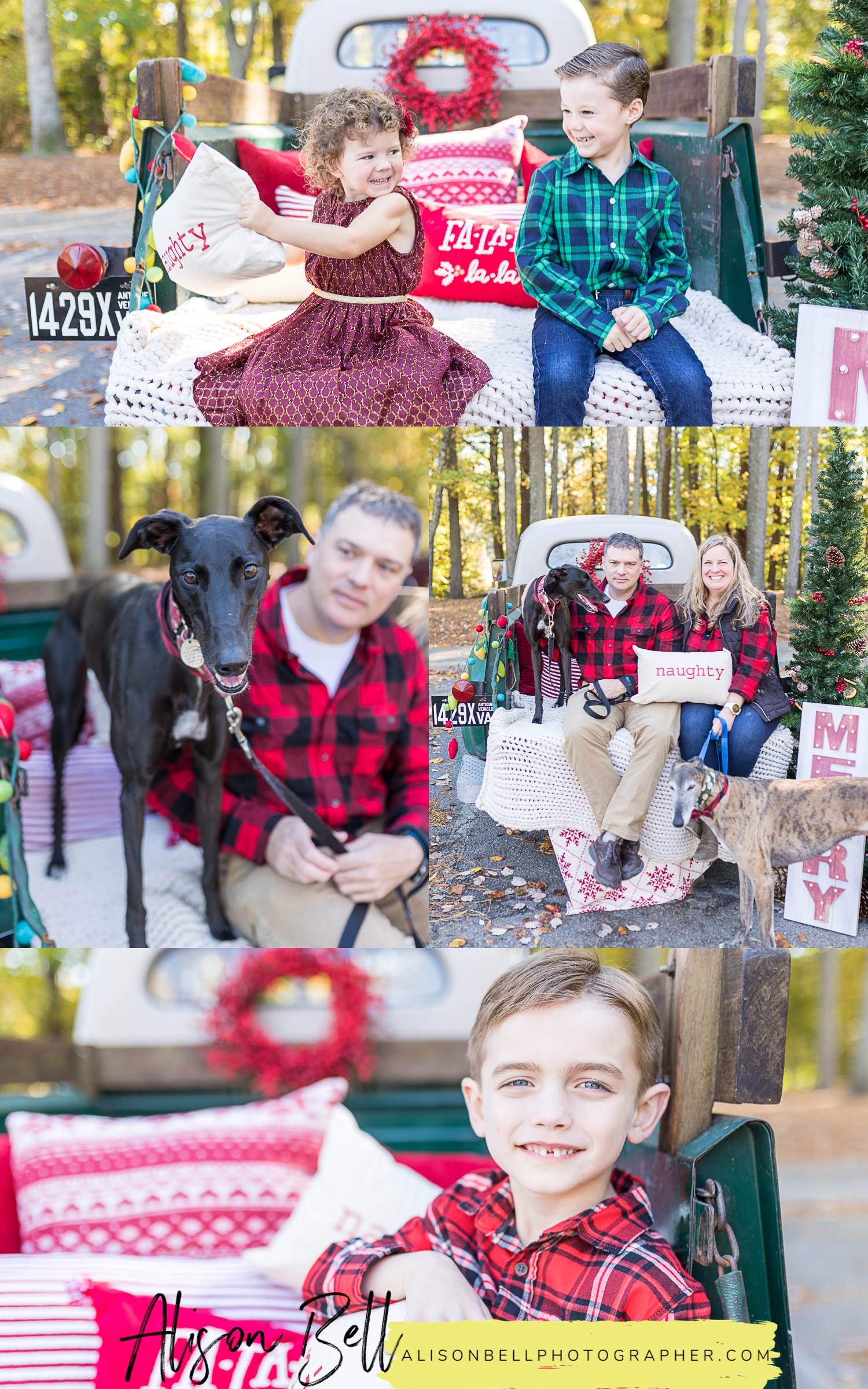 Virginia Beach fall minis session with old Christmas Truck in Hampton Roads