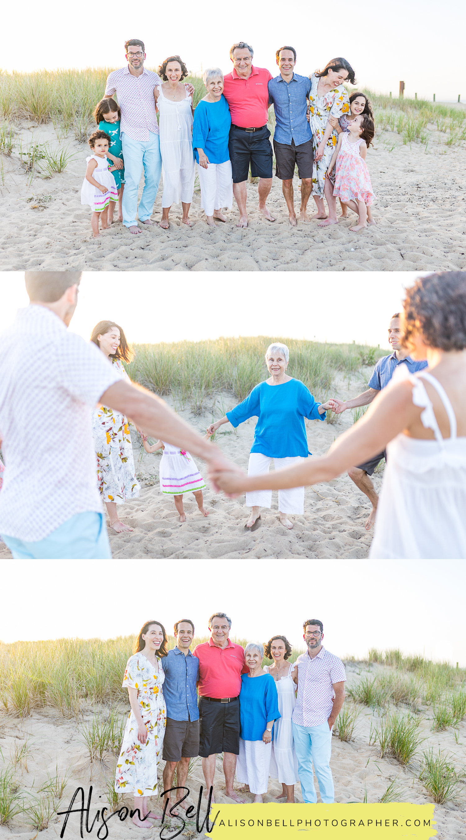 extended family photoshoot on north end beach in virginia beach va 