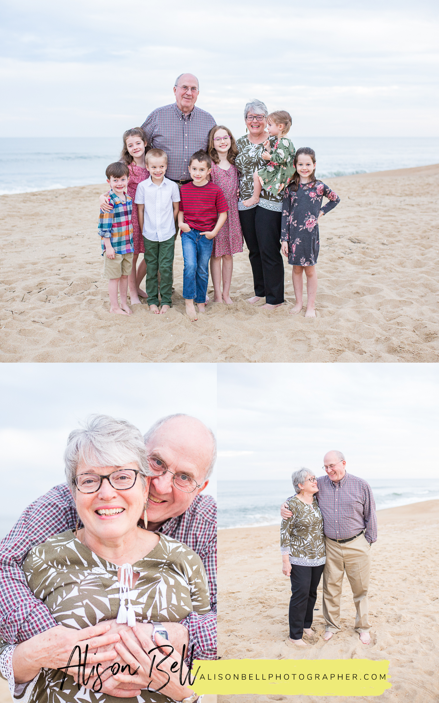 Sandbridge beach photographers for family and group photos on the beach by alison bell, photographer