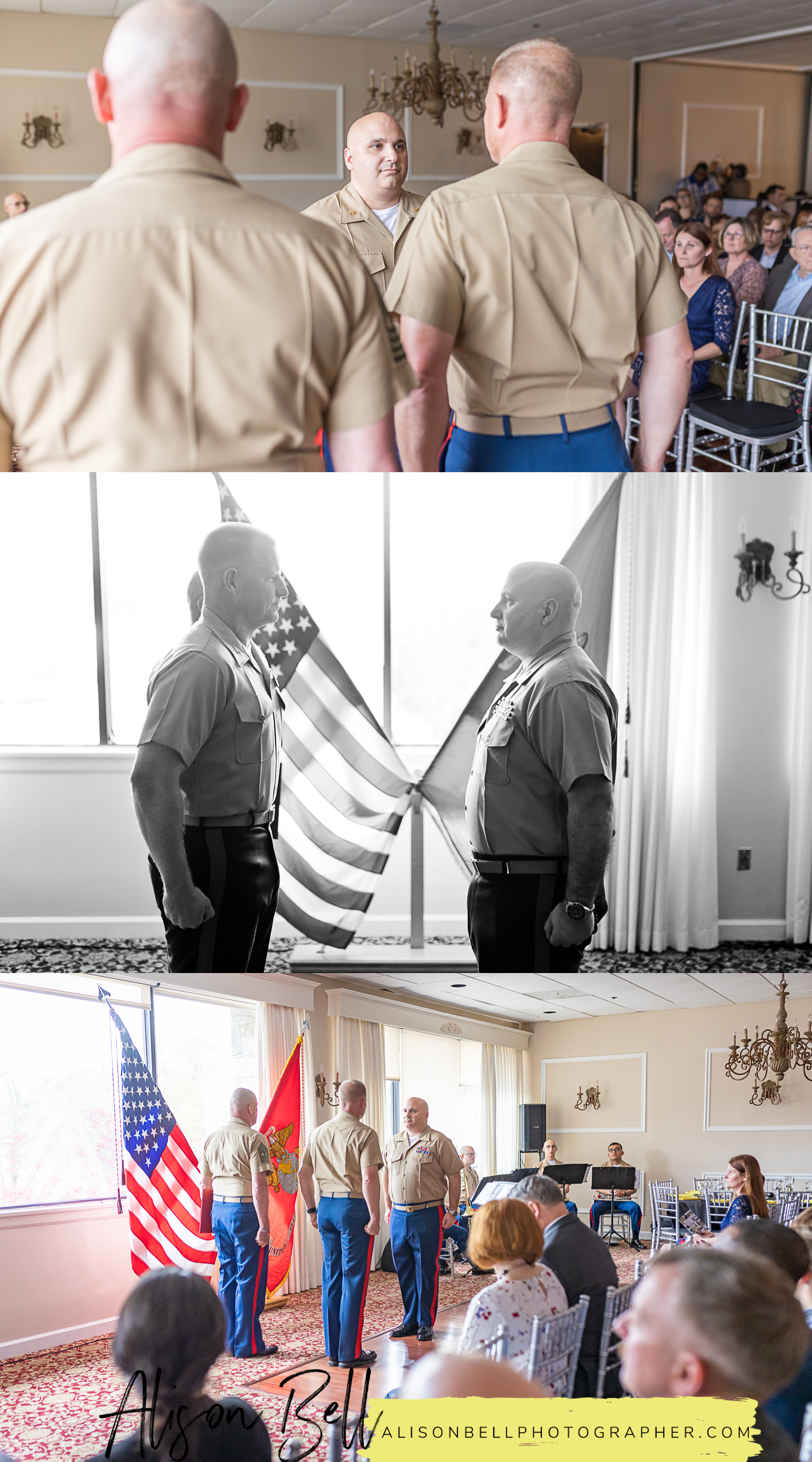 USMC retirement ceremony at montclair country club in virginia