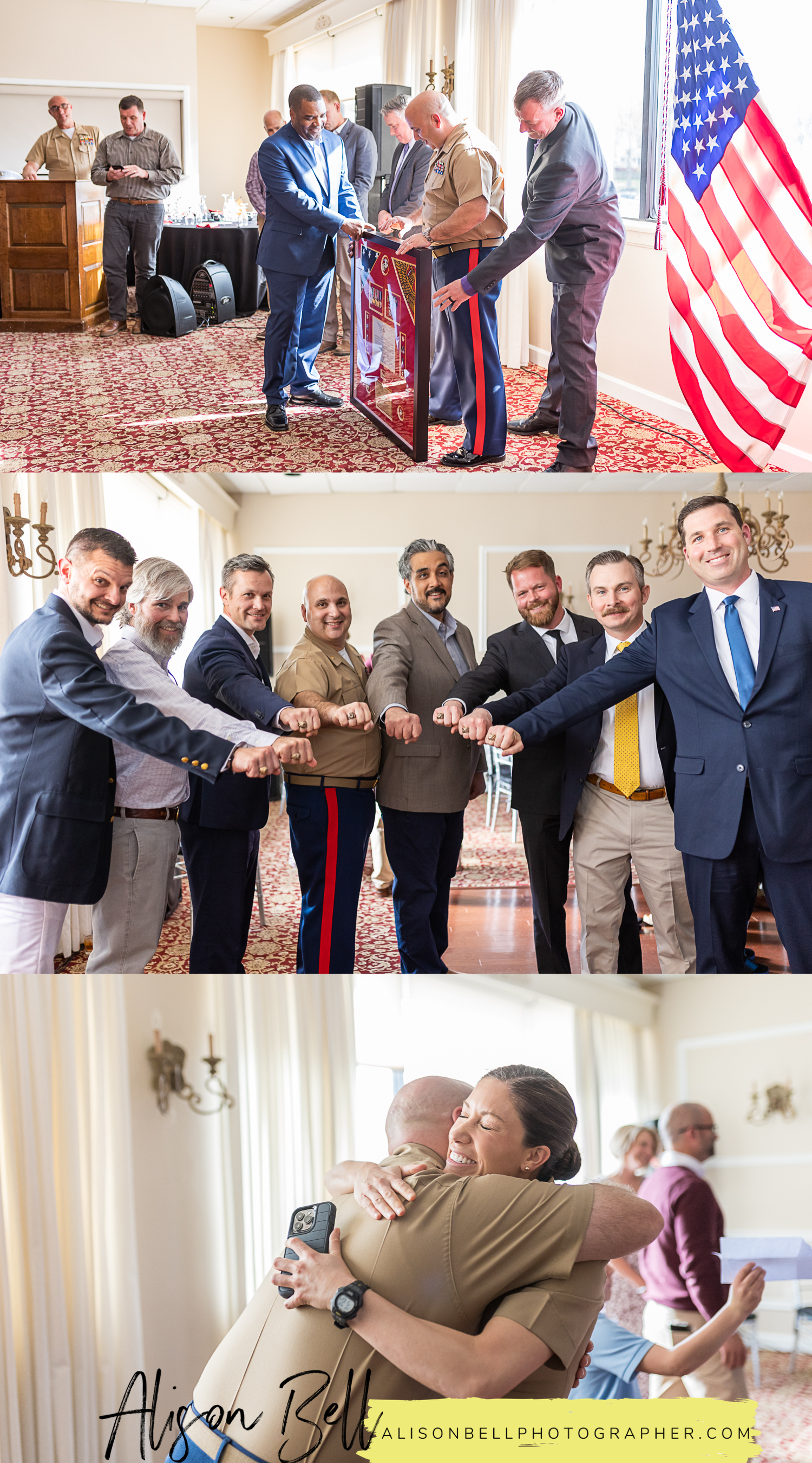 USMC retirement ceremony at montclair country club in virginia group photos