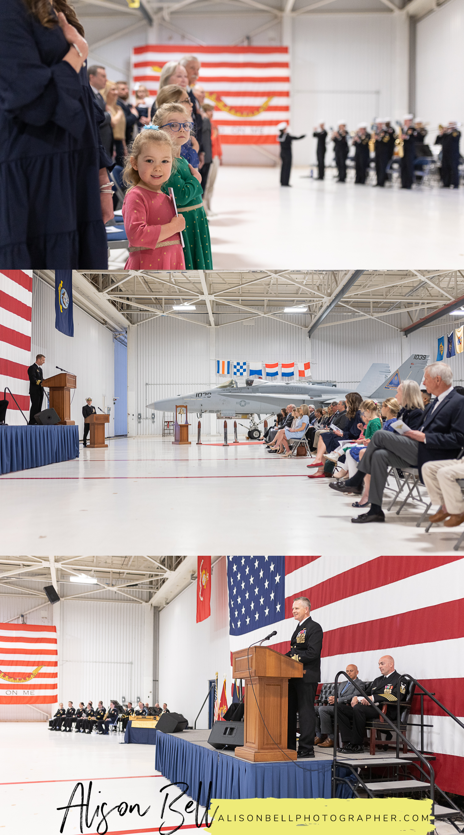 Navy change of command ceremony at oceana naval air station inside hangar by alison bell photographer virginia beach