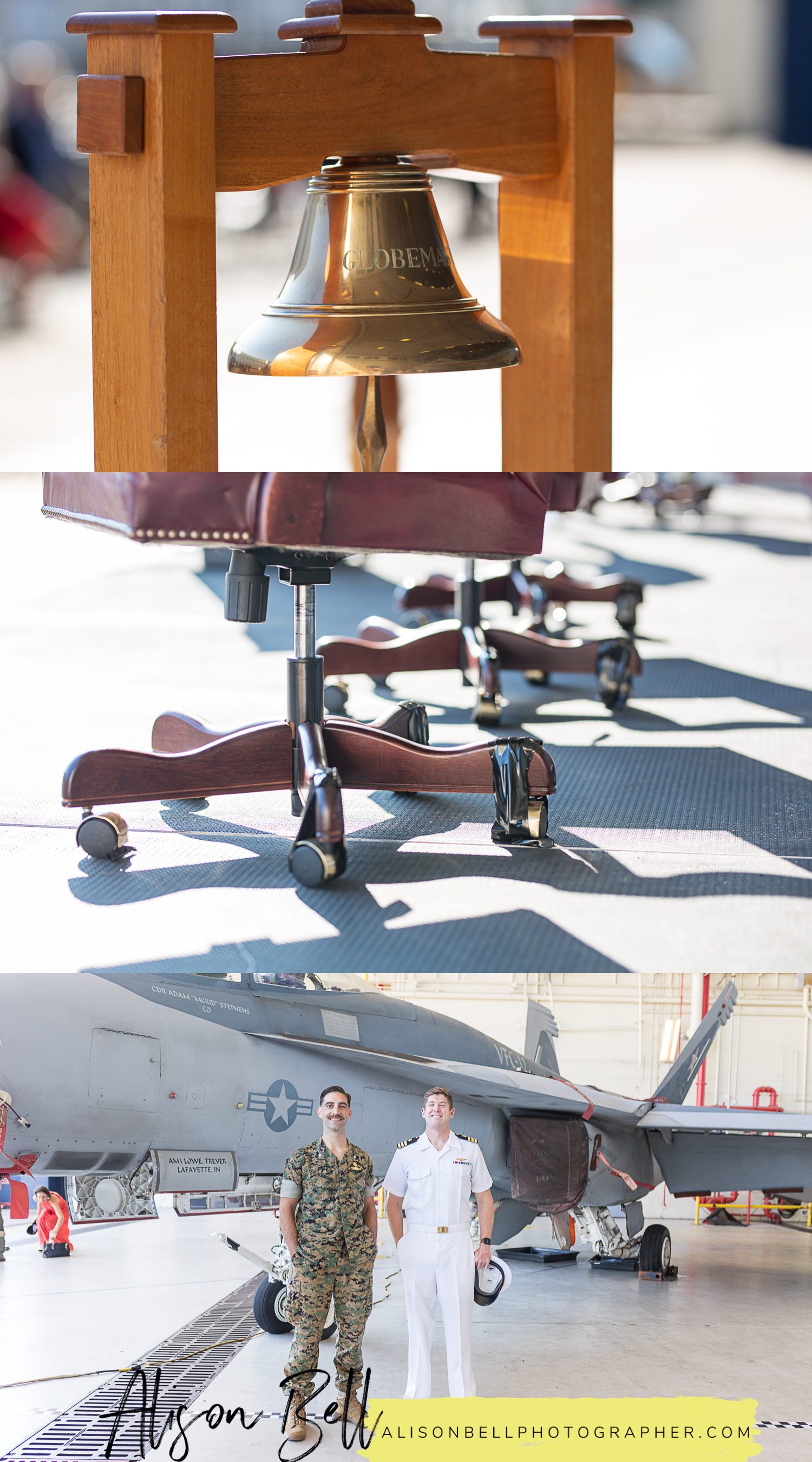 Navy change of command ceremony in a hangar at Naval Air Station Oceana in Virginia Beach, VA