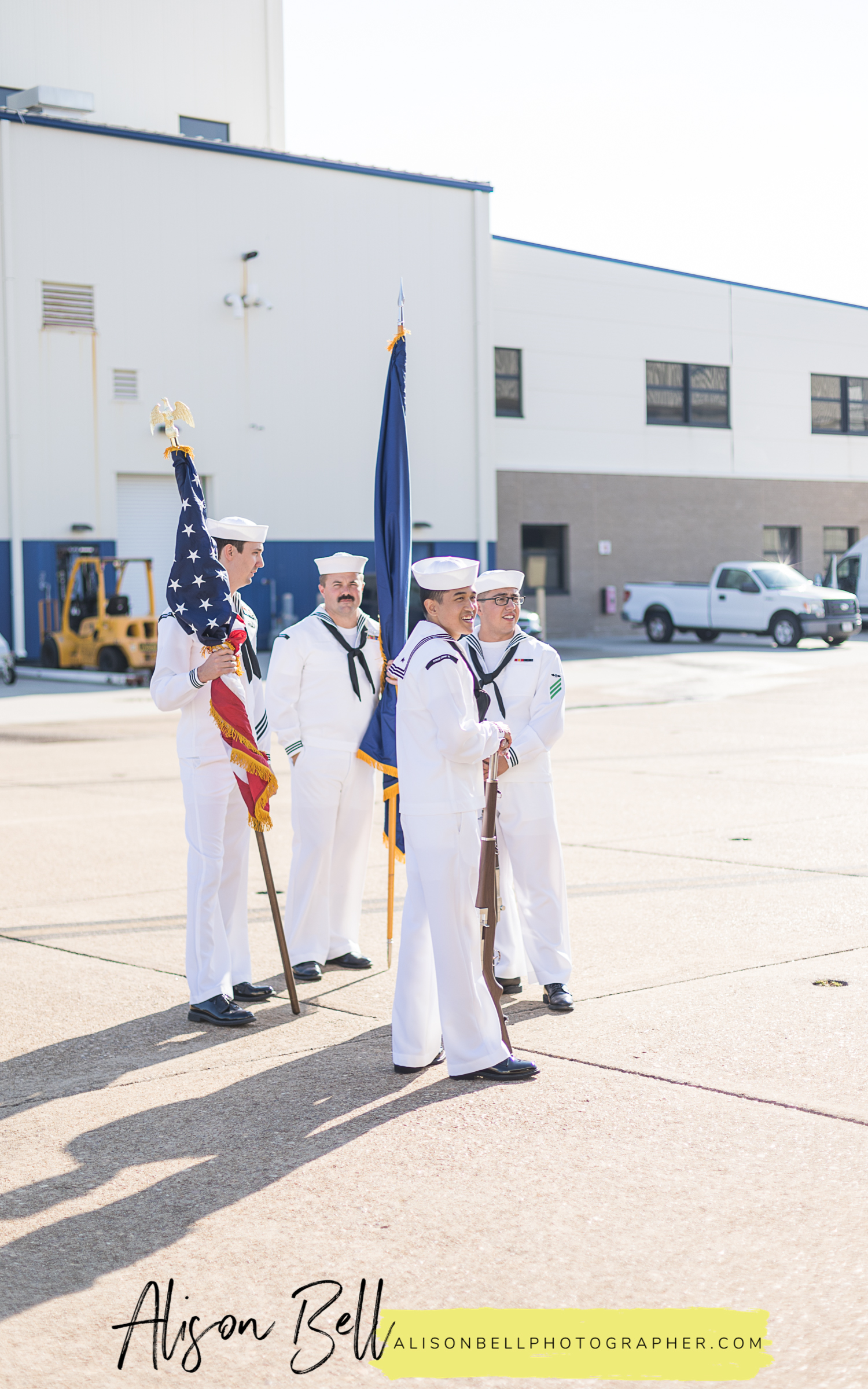 Navy change of command ceremony in a hangar at Naval Air Station Oceana in Virginia Beach, VA