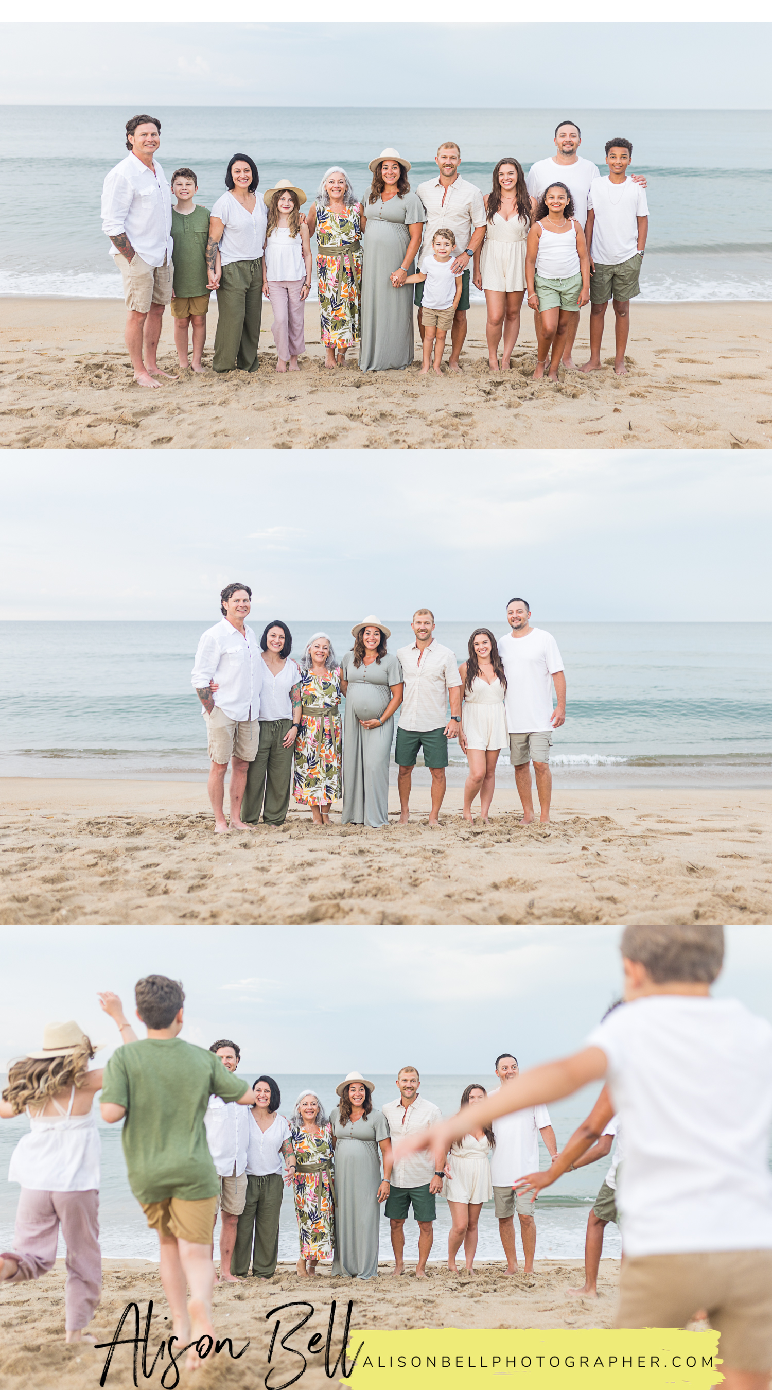 Extended family photographer on Croatan Beach in Virginia Beach, VA by Alison Bell, Photographer. Alisonbellphotographer.com
