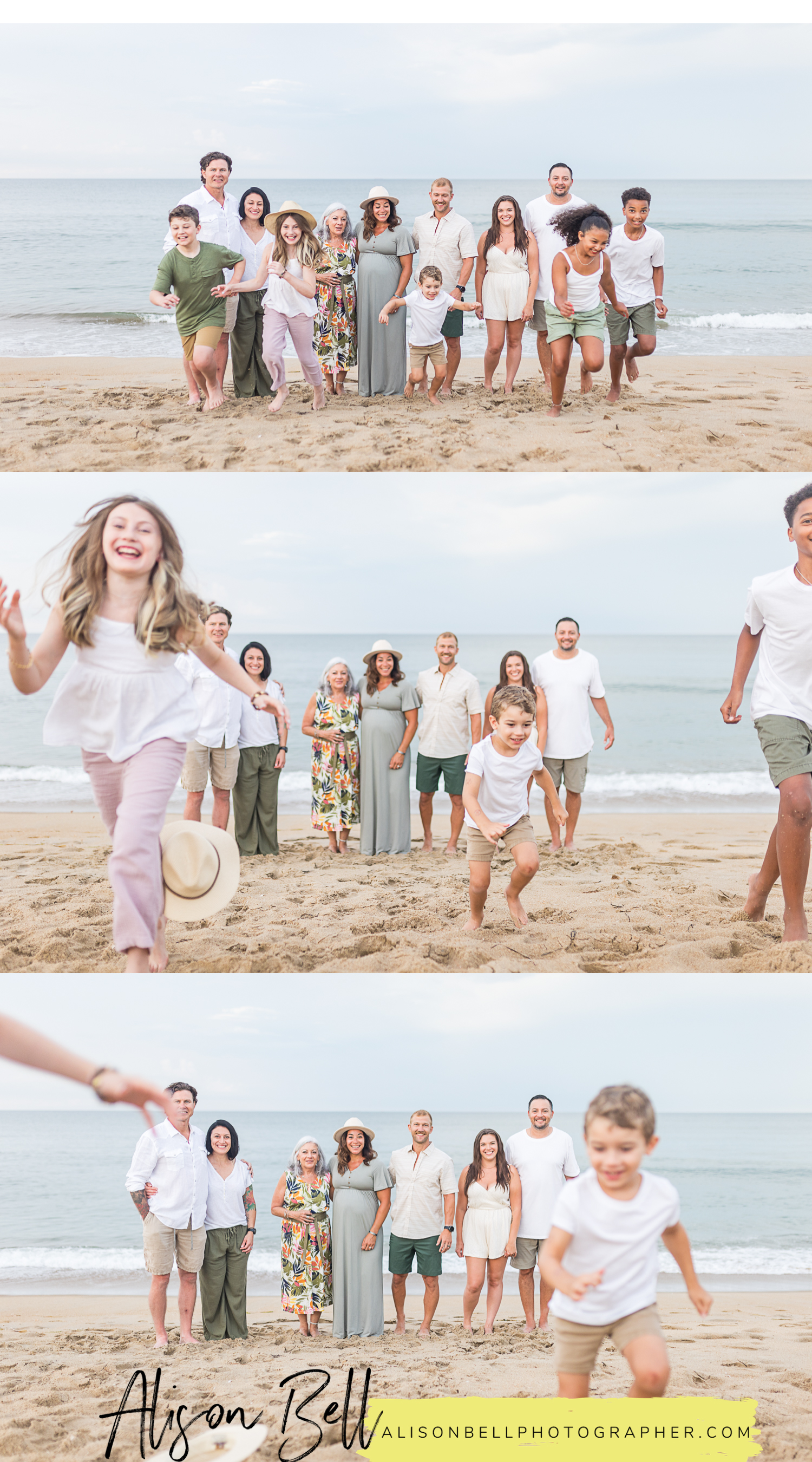 Extended family photographer on Croatan Beach in Virginia Beach, VA by Alison Bell, Photographer. Alisonbellphotographer.com